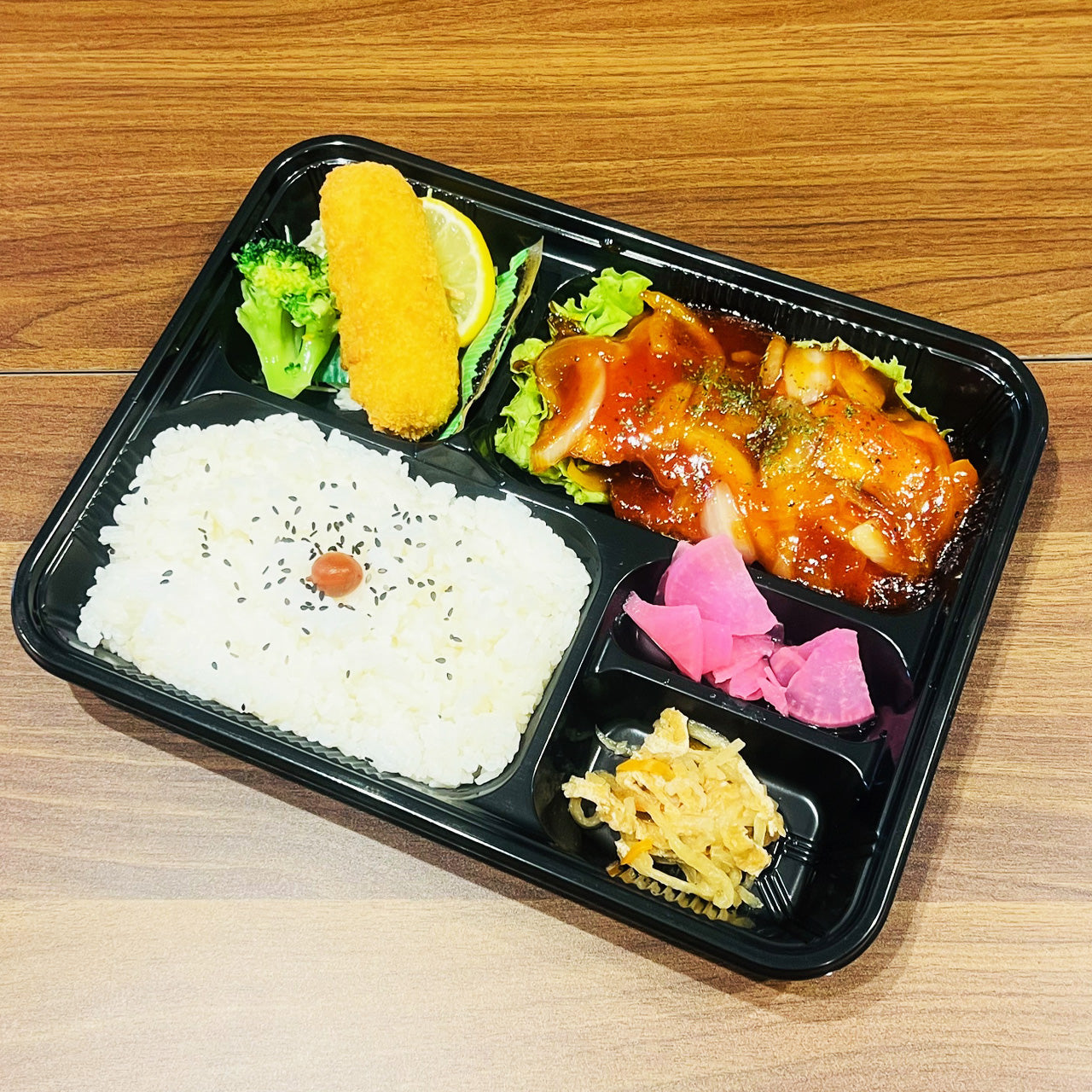 鶏天チリソース炒め弁当（鮭無し）