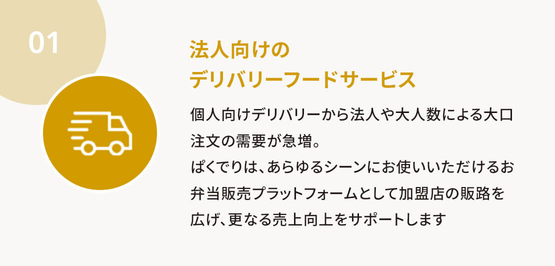 法人向けのデリバリーフードサービス